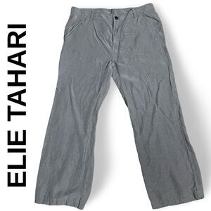 ELIE TAHARI Men’s Linen/ Tencel Blend Pants, Light Gray, Lightweight, Sz. 36